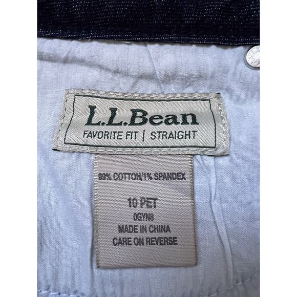 LL Bean Jeans Women's 10P Dark Blue Favorite Fit Mid-Rise Straight Leg Preppy - Picture 6 of 11